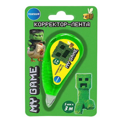 Большое фото товара - Корректор-лента 5 мм х 3 м "Моя игра/My game" на блистере 78297 Centrum, 12-212177. Вариант №1