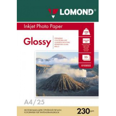 Большое фото товара - Фотобумага А4 25л 230г глянцевая 0102049 LOMOND, 12-21287. Вариант №1