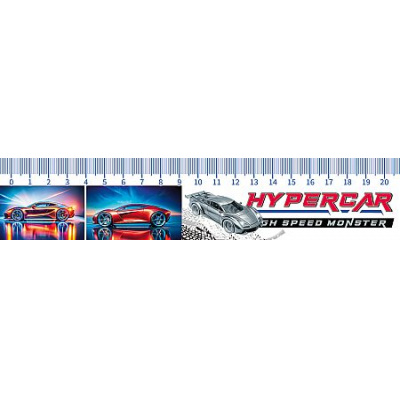 Большое фото товара - Закладка-линейка 20 см "ГИПЕРКАР/HYPERCAR" ЗЛ-20 Пчелка, 12-213053. Вариант №1