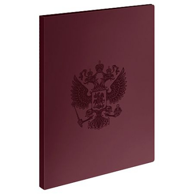 Большое фото товара - Папка пластиковая 4 кольца 25мм "Герб" ММ-327661 гранат 700мкм Стамм, 12-214122. Вариант №1