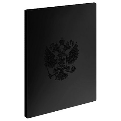 Большое фото товара - Папка пластиковая 4 кольца 25мм "Герб" ММ-327671 черный 700мкм Стамм, 12-214228. Вариант №1