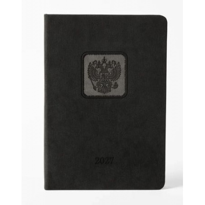 Большое фото товара - Ежедневник 2027 г. А5 352 стр. ГЕРБ/черный 310249 Alpha-Trend, 12-214492. Вариант №1