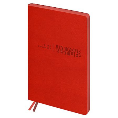 Большое фото товара - Ежедневник недатированный А6+ 272 стр. "Вальс" кожзам красный DuA6+_61191 (369863) BG, 12-215048. Вариант №1