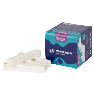 Большое фото товара - Мел школьный белый  25 шт/уп МБ25-СФ SchoolФормат, 12-39317. Вариант №1
