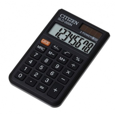Большое фото товара - Калькулятор CITIZEN 8 разрядов SLD-200N 2 питания 10х60х98 мм CITIZEN, 12-45799. Вариант №1