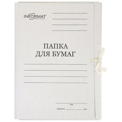 Большое фото товара - Папка для бумаг с завязками 400г/кв.м RP9140W inФОРМАТ, 12-6198. Вариант №1