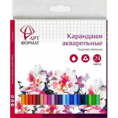 Большое фото товара - Карандаши акварельные 24цв трехгранные AF03-041-24 ARTформат, 12-79803. Вариант №1