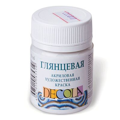 Большое фото товара - Акриловая краска глянцевая "Декола" 50мл Белая 2928104 Невская палитра, 12-82421. Вариант №1