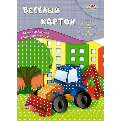 Большое фото товара - Набор цветного картона двустороннего А4 6л 6цв (веселый) "Ромбики" С0151-06 АппликА, 12-85909. Вариант №1
