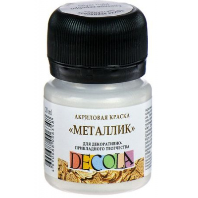 Большое фото товара - Акриловая краска металлик "Декола" 20 мл Светлое серебро 4926961 Невская палитра, 12-95112. Вариант №1