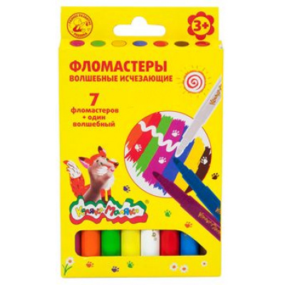 Большое фото товара - Фломастеры магические 7+1цв.поглотитель ФИКМ08 Каляка-Маляка, 12-97896. Вариант №1