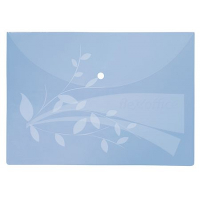 Большое фото товара - Папка с кнопкой  А4 FO-CBF02  120мкм голубая Flexoffice, 12-98265. Вариант №1