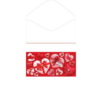 Большое фото товара - 21614037 With love (конверт для денег, блестки), (МирОткр), 13-1005851. Вариант №1