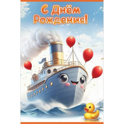 Большое фото товара - 50000857 С Днем рождения! (открытка, текст, детская), (Праздник), 13-1019951. Вариант №1