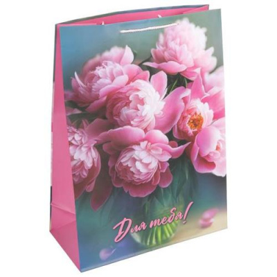 Большое фото товара - Пакет Бумажный 33*45*15 (XL) Пионы PXL-123024-FW6, (Huada Toy Co.,Ltd), 13-1020609. Вариант №1