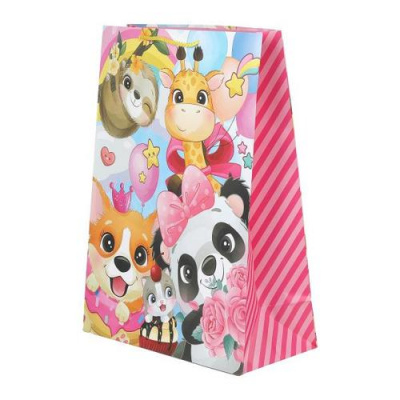 Большое фото товара - Пакет Бумажный 33,5*45*15 (XL) Зверьки PXL-123182-ANM, (Huada Toy Co.,Ltd), 13-1020647. Вариант №1