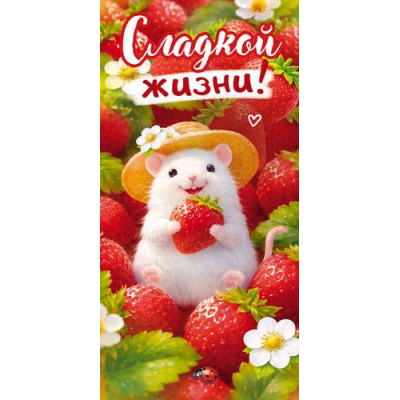 Большое фото товара - 10001220 Сладкой жизни! (конверт для денег, текст), (Хорошо), 13-1023671. Вариант №1