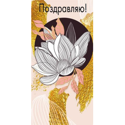 Большое фото товара - 075121 Поздравляю! (конверт для денег, текст, фольга), (МирПоздр), 13-1025398. Вариант №1