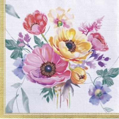 Большое фото товара - Салфетки бумажные Bouquet. Акварельные анемоны (33*33см, 3-слоя, 20шт.) 25285, (ООО "Русская бумага АЛЛ Продукция"), 13-1029720. Вариант №1