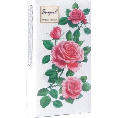 Большое фото товара - Салфетки бумажные Bouquet Original de Luxe. Роза (33*33см, 1/8, 2-слоя, 20шт.) 25295, (ООО "Русская бумага АЛЛ Продукция"), 13-1029780. Вариант №1
