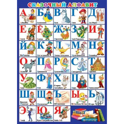 Большое фото товара - 002498 Плакат "Сказочный алфавит" (А2, текст), (МирОткр), 13-838235. Вариант №1