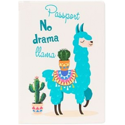 Большое фото товара - ОП0463 Обложка на паспорт "No drama Llama" (ПВХ, slim), (МИЛЕНД), 13-854204. Вариант №1