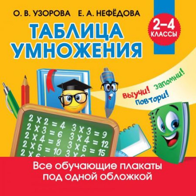 Большое фото товара - Все обучающие плакаты под одной обложкой. Таблица умножения 2-4кл (13 плакатов) (сост. Узорова О.В., Нефедова Е.А), (АСТ, 2021), Обл, c.24, 13-895296. Вариант №1