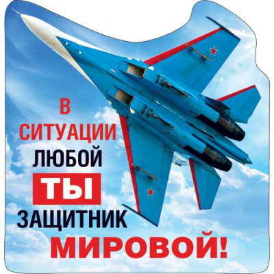 Большое фото товара - 151901203 Виниловый магнит "В ситуации любой ты защитник мировой!" (вырубка), (Хорошо), 13-896493. Вариант №1