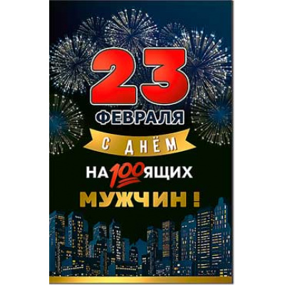 Большое фото товара - 234755TK 23 февраля (текст, блестки, конгрев), (ФДА), 13-926289. Вариант №1