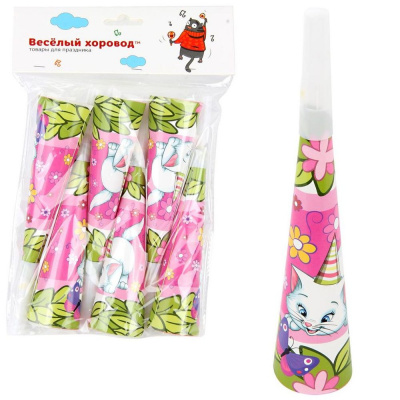Большое фото товара - 40961 Горн "Розовая фантазия" (20см, 6шт.), (Shantou City Daxiang Plastic Toy Products Co., Ltd), 13-929391. Вариант №1