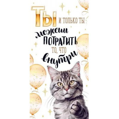Большое фото товара - 70408 Ты и только ты можешь потратить то, что внутри! (конверт для денег, текст, блестки), (ОткрытаяПланета), 13-954962. Вариант №1