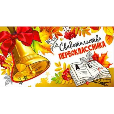 Большое фото товара - D218 Свидетельство первоклассника (текст), (ФДА), 13-971813. Вариант №1