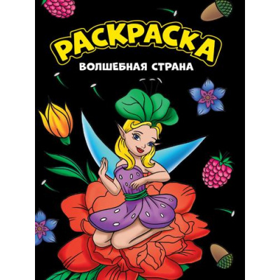 Большое фото товара - МояРаскраска Волшебная страна (черная) (А4), (Проф-Пресс, 2023), Обл, c.16, 13-982301. Вариант №1