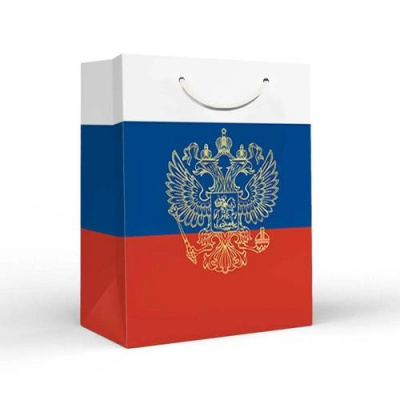 Большое фото товара - Пакет Бумажный 18*22,7 (M) Флаг и герб 152502555, (Хорошо), 13-988442. Вариант №1